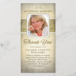 Golden Notes Musical Memorial Carte de remerciemen