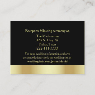 Golden Nouveau Fleur Wedding Card Begleitkarte