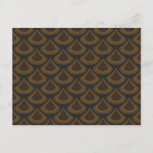 Golden Nouveau Pfauentropfen Postkarte