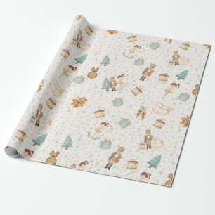 Golden Nutcracker & Ballerina Design Geschenkpapier