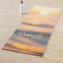 Golden Ocean Sunset Namaste Personalisiert Yoga Ma