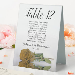 Golden Ochre Rose Hochzeitsskartenanzahl Tischaufsteller