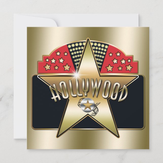 Golden Old Hollywood Typographie Retro Invitation (Devant)