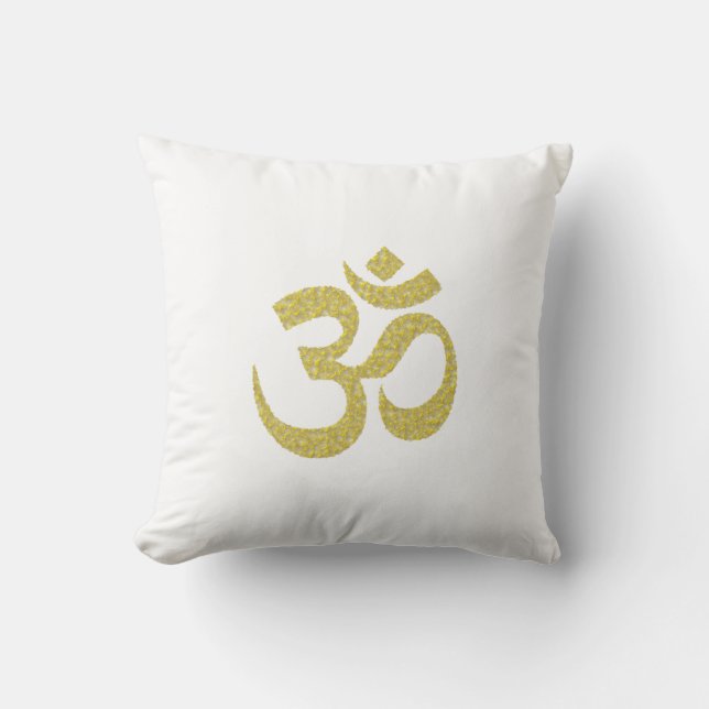 Golden Om Buddhistisches Symbol für das Kissen auf (Vorderseite)