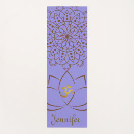 Golden Om Lotus Mandala + Ihr Name spirituell Yogamatte