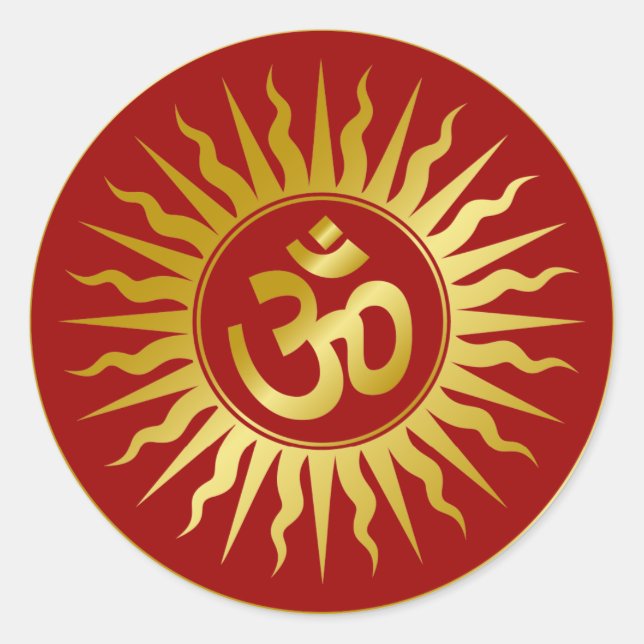 Golden Om Runder Aufkleber (Vorderseite)