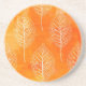 Golden Orange Leaf Pattern Fall Getränkeuntersetzer (Vorne)