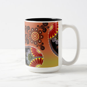 Golden Orange Paisley Motif café Mug