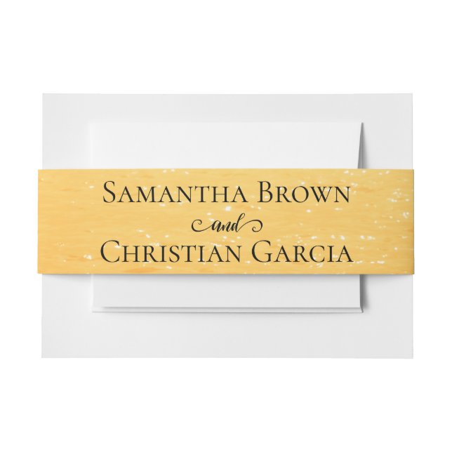 Golden Orange Sommermeere Hochzeit Einladungsbanderole (Vorderseite Beispiel)