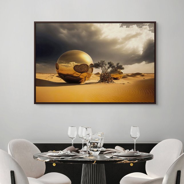 Golden Orbs in the Desert Storm Poster (Von Creator hochgeladen)
