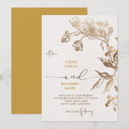 Golden Orchid Wedding Einladung
