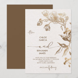 Golden Orchid Wedding Einladung