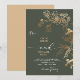 Golden Orchid Wedding Einladung