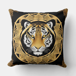 Golden Ornamental Tiger Arte e Cultur Kissen