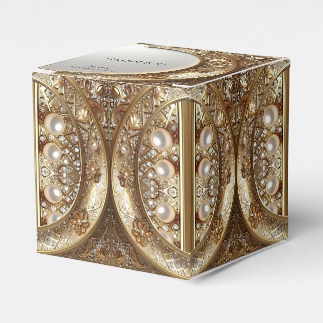 Golden Ornate Frame Favor Box Geschenkschachtel (Vorderseite)