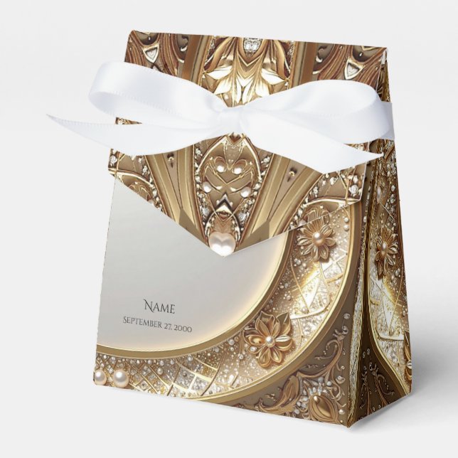 Golden Ornate Frame Favor Box Geschenkschachtel (Vorderseite)