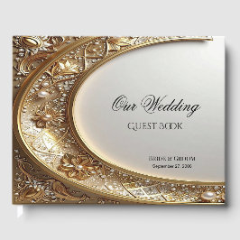 Golden Ornate Frame Guest Book Gästebuch