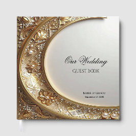 Golden Ornate Frame Guest Book Gästebuch