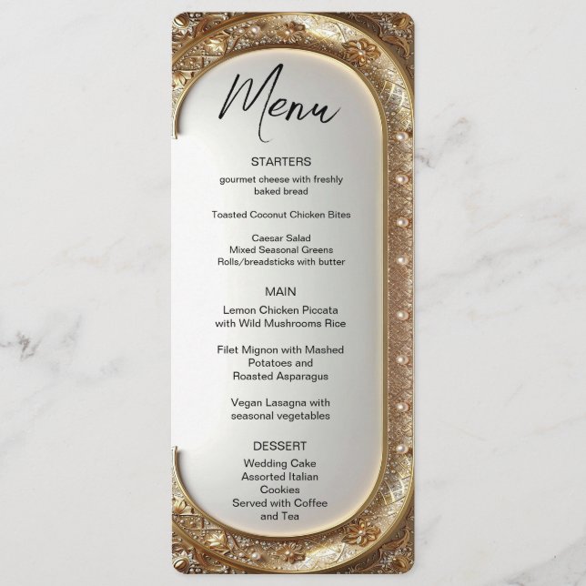 Golden Ornate Frame Menu (Devant)