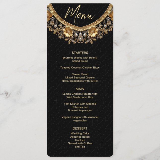 Golden Ornate Frame Menu (Devant)