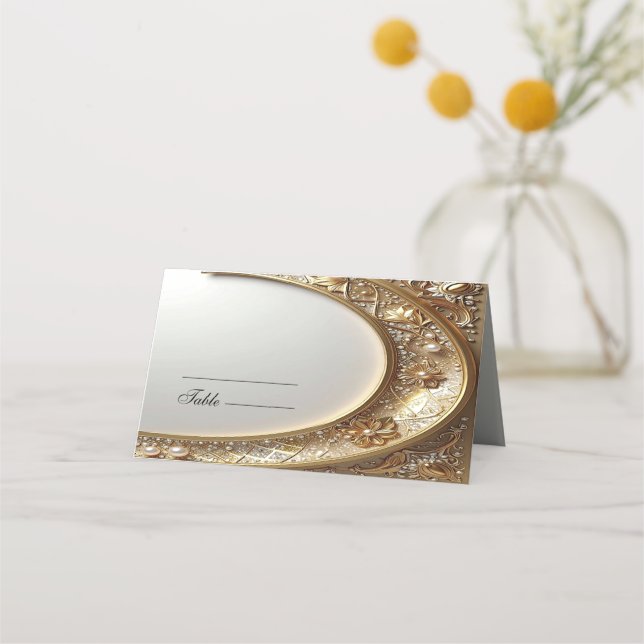 Golden Ornate Frame Place Card Platzkarte (Vorderseite)