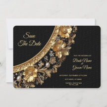 Golden Ornate Frame Save The Date