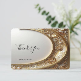 Golden Ornate Frame Thank You Card Dankeskarte