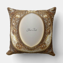 Golden Ornate Frame Throw Pillow Kissen