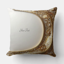 Golden Ornate Frame Throw Pillow Kissen