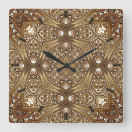 Golden Ornate Frame Wall Clock Quadratische Wanduhr