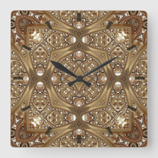 Golden Ornate Frame Wall Clock Quadratische Wanduhr