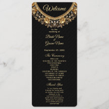 Golden Ornate Frame Wedding Program