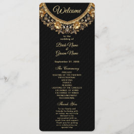 Golden Ornate Frame Wedding Program Programm