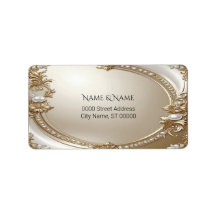 Golden Ornate Frame with Pear Return Address Label