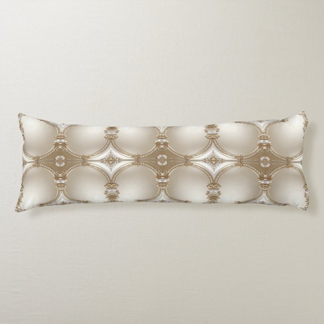 Golden Ornate Frame with Pearls Body Pillow Seitenschläferkissen (Vorderseite)