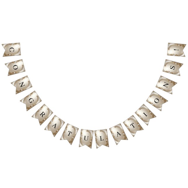 Golden Ornate Frame with Pearls Bunting Flag Wimpelkette (Alle)
