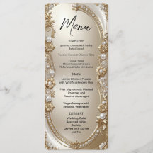 Golden Ornate Frame with Pearls Menu