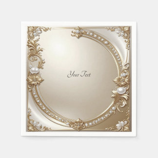 Golden Ornate Frame with Pearls Serviette