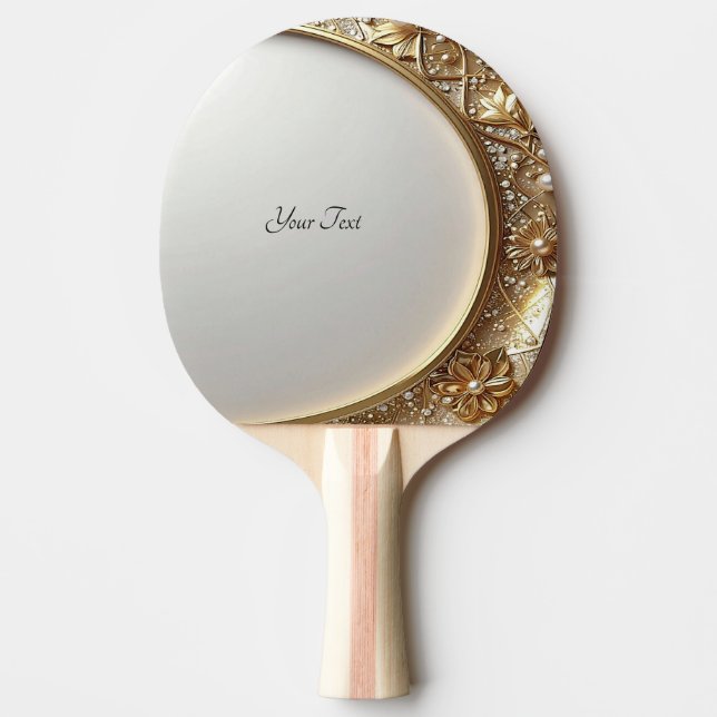 Golden Ornate Ping Pong Paddle Tischtennis Schläger (Vorderseite)
