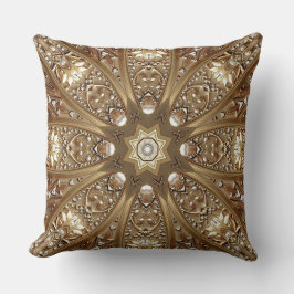 Golden Ornate Throw Pillow Kissen