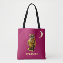 Golden Owl & Crescent Moon Tasche