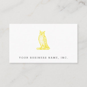 Golden Owl Wappen Letterpress Stil Visitenkarte