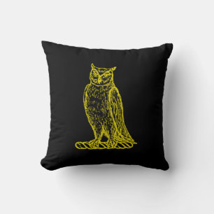Golden Owl Wappen Letterpress Style Kissen