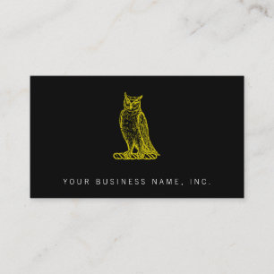 Golden Owl Wappen Letterpress Style Visitenkarte