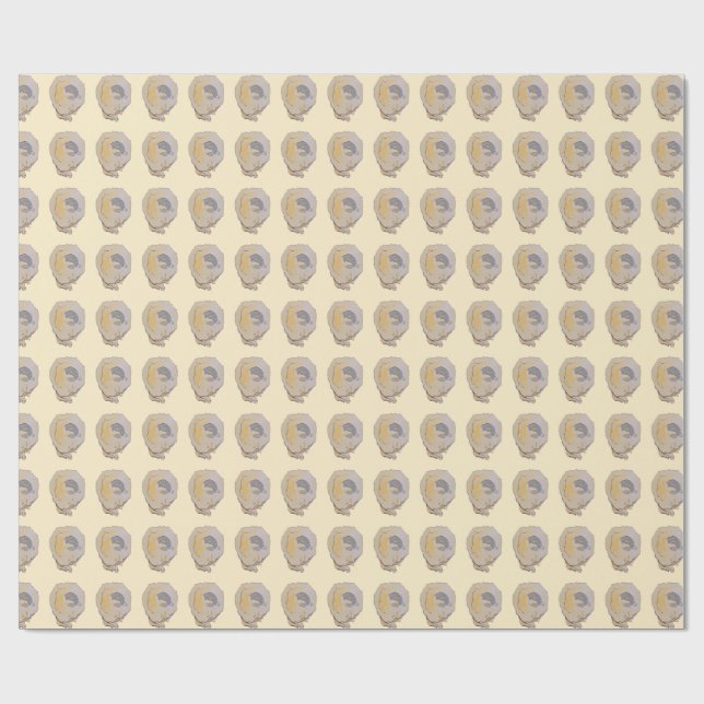 Golden Oyster Watercolor-Muster Geschenkpapier (Flach)