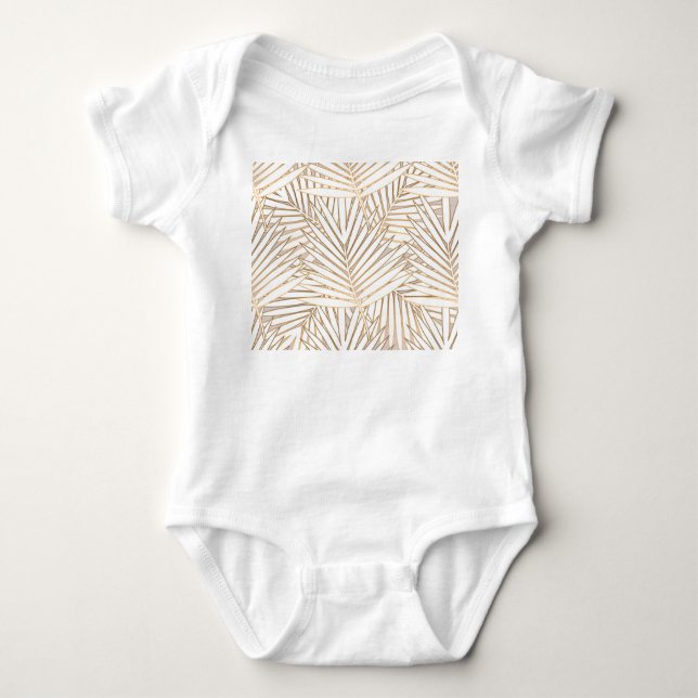 Golden Palm Blätter: Art Deko. Baby Strampler (Vorderseite)