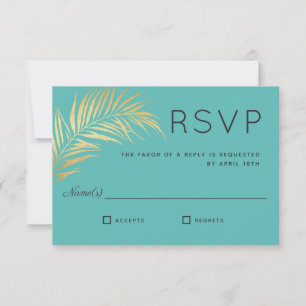 Golden Palm Frontend Moderne Minimalistische UAWG RSVP Karte
