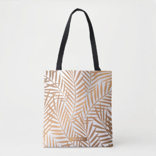 Golden Palm Tree Leaf Muster Tasche