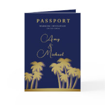 Golden Palms Mitternacht Oase Reisepass Einladung
