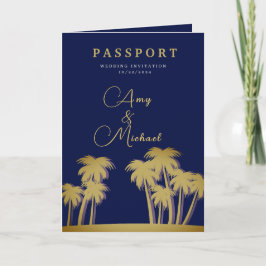 Golden Palms Mitternacht Oase Reisepass Einladung